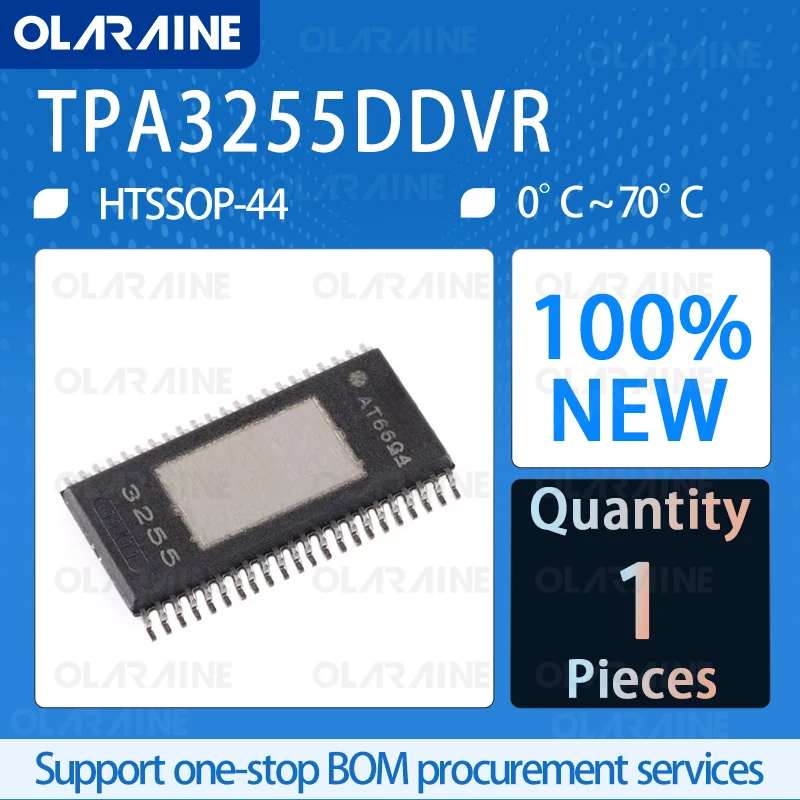 100%New Original TPA3255DDVR HTSSOP-44 Audio amplifiers 315-W stereo 600-W mono 18- to 53.5-V IC chip controller olaraine