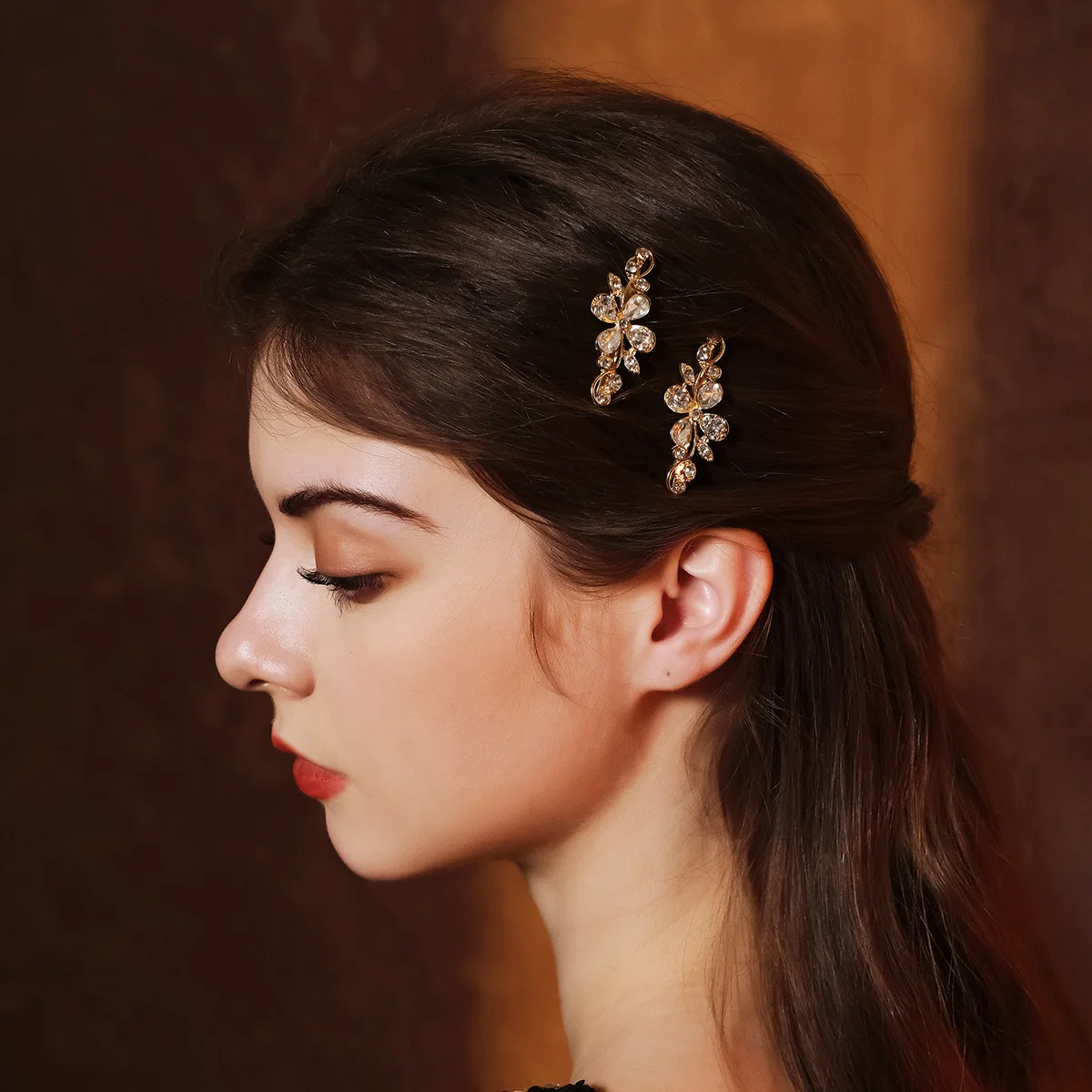 Fashion Rhinestone Barrettes Hair Clips for Women Accessories Girls Hair Pins Bridal Headpiece Wedding Party Luxury Jewelry