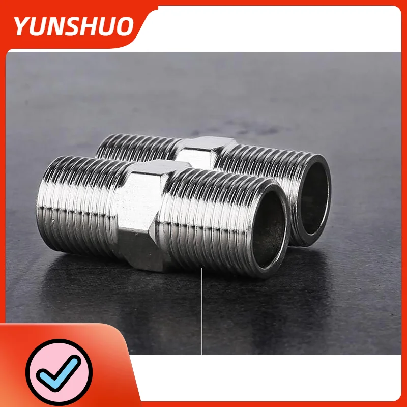 

2pcs 1" Male x " Male Hex Nipple SS 304 Threaded Pipe Fitting NPT megairon