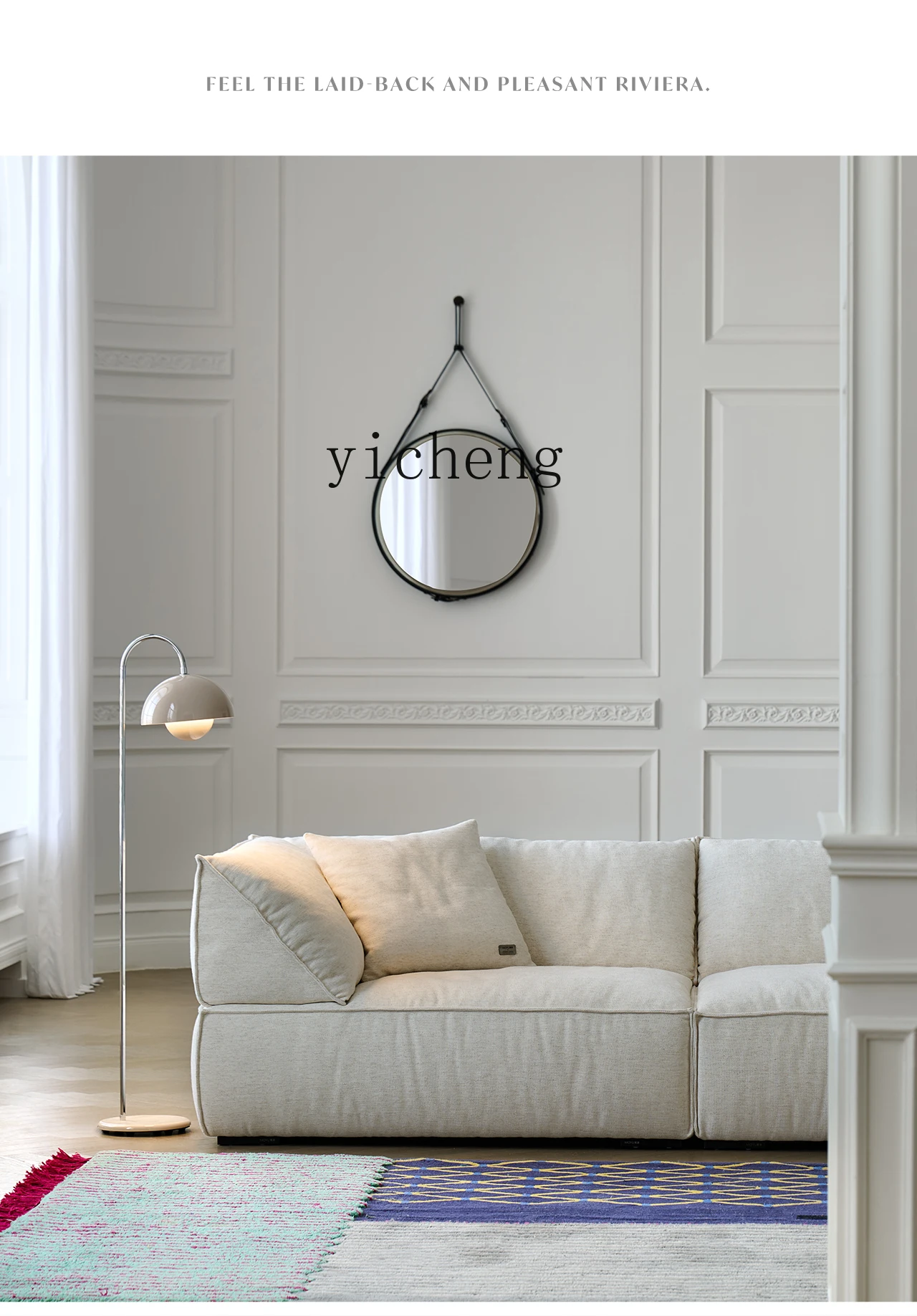 LX Liwei sofa three-person cotton and linen fabric