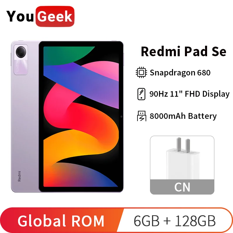 Xiaomi Redmi Pad SE Global Firmware 11 inch FHD+ 90Hz Display Snapdragon 680 Mi Tablet 8000mAh Battery MIUI 14 TYPE-C Connector