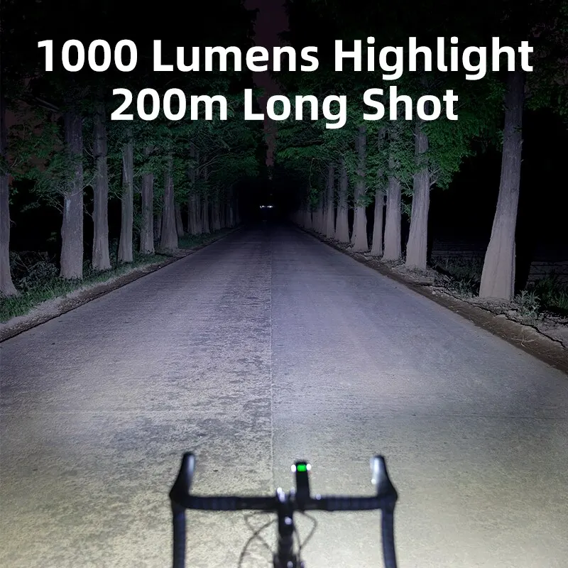 OFFBONDAGE Vélo Lumière 1000Lumen Vélo Phare Banque de Puissance Lampe de Poche Guidon USB Charge VTT Route Point culminant