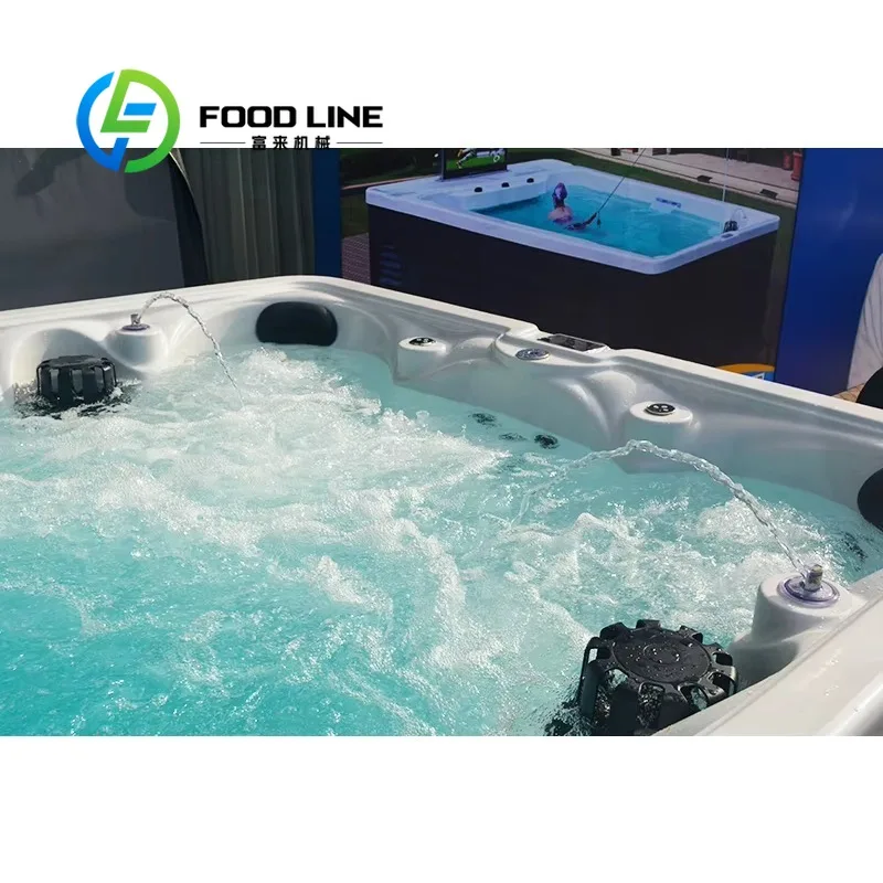 Swim Spa Whirlpool Bathtub 5.82m Outdoor 6 Person Acrylic Digital Control Heated Jet Tub for Sale 220V High Quality UV Light