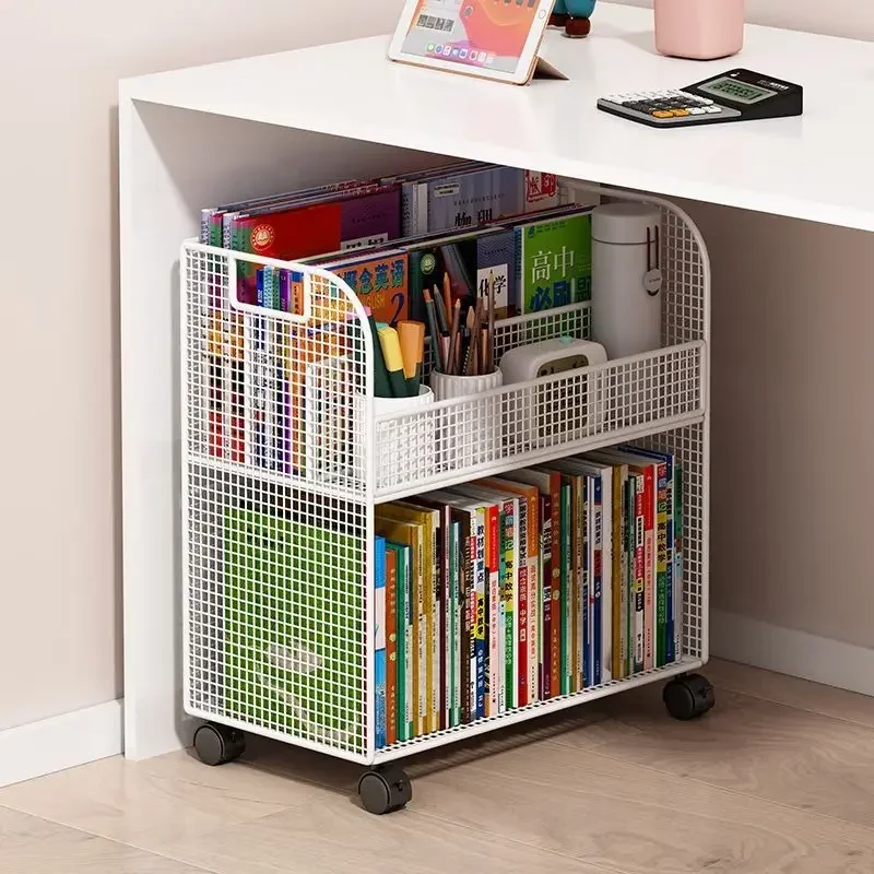 Storage cabinet,small bookshelf next to the desk,book storage shelf, floor-to-ceiling bookcase,wheeled mobile cart