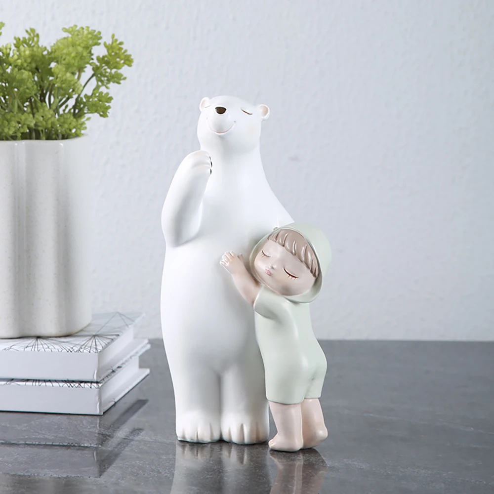 

Room Decor Polar Bear Ornament Bear Hug Home Closed Room Living Room Decoration Resin Handicraft Four Styles Lovely and Warm