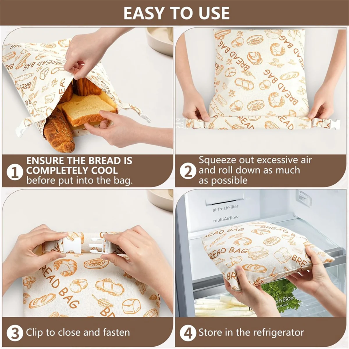 

Многоразовые пакеты для хлеба из пчелиного воска ABNJ (2 упаковки), пакеты из пчелиного воска для хлеба на закваске/домашней кухни, мешок из натурального воска из пчелиного воска