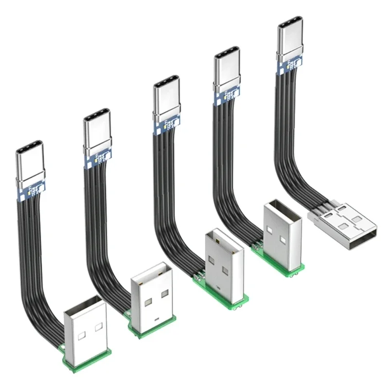 5-200cm Flat Cord Data Transfer Cord Charging Extention Wire USB to USB Cable Charging Cable USB2.0 480Mbps Data Wire