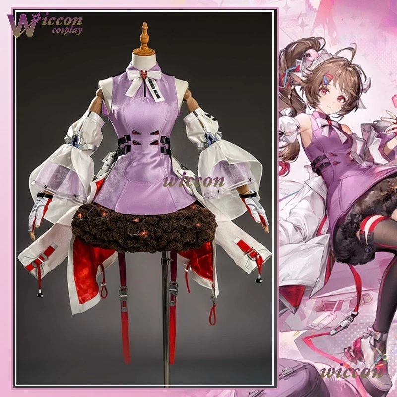 

Wona Game Arknights: Endfield Ardelia Cosplay Costume Suit Wig Horns Gorgeous Dress Uniform Halloween Party Role Play Women