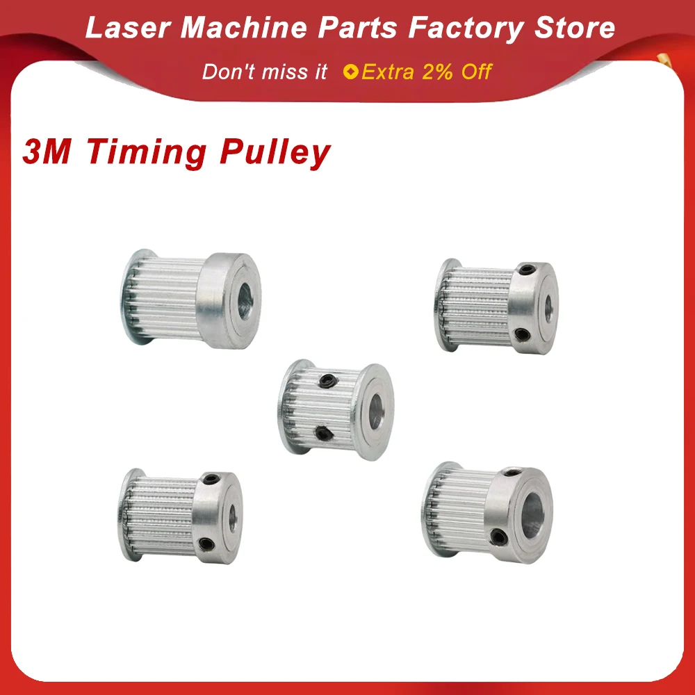 HTD 3M Timing Pulley 20T 24T Bore 6.35/8/12mm for DIY CO2 Laser Engraving Cutting Machine