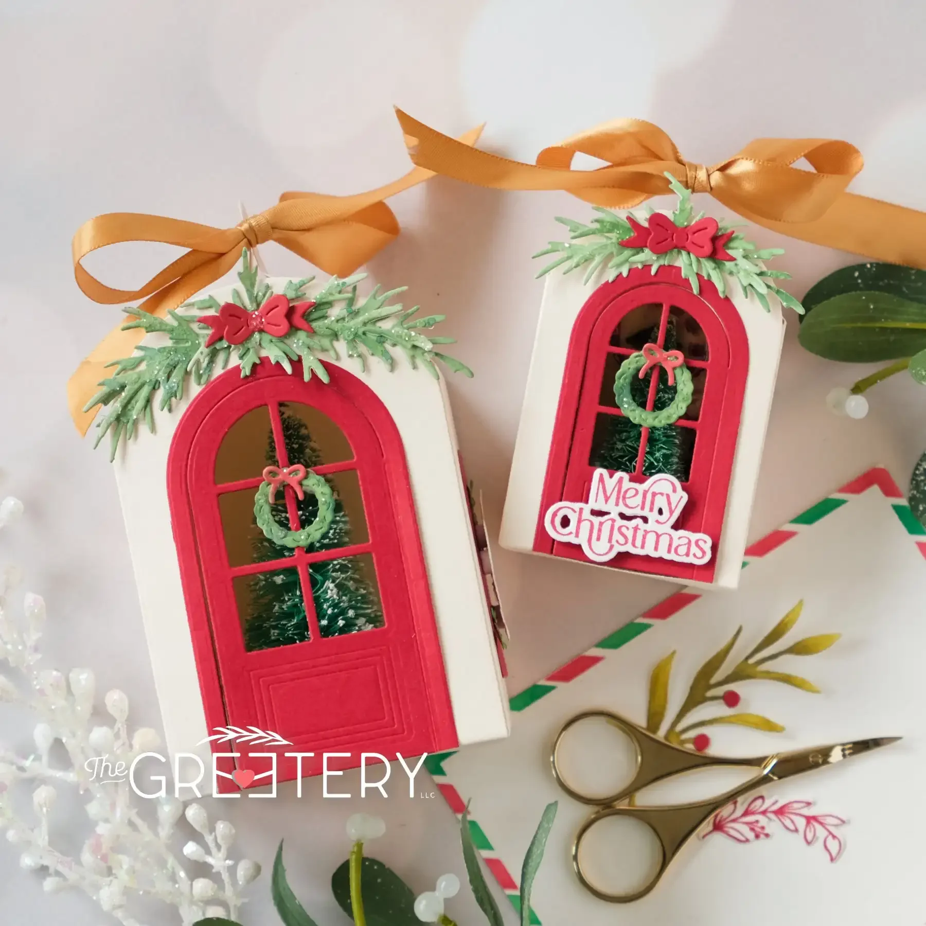 New Merry Christmas Post Box Door Foot Greenery Arch Metal Cutting Dies Stamp Scrapbook Diary Decoration Stencil Emboss DIY