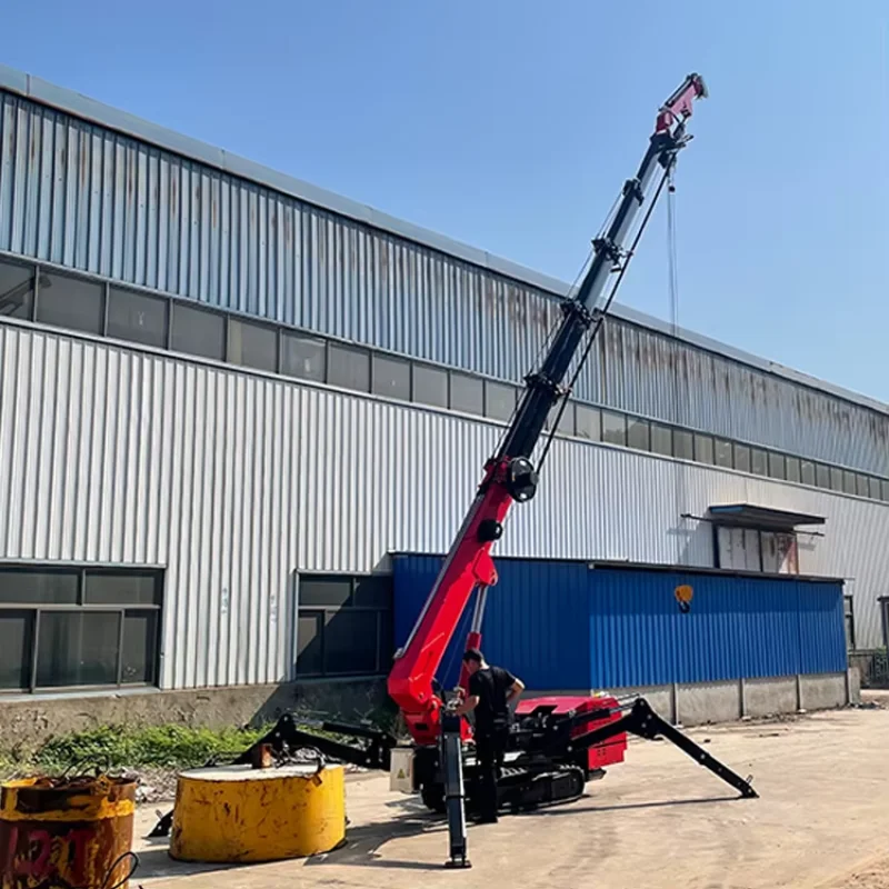 Remote Control Spider Crane Lift Platform 1.5 Ton 3Ton Spider Crane Fly Jib Articulating Arm Mini Spider Crawler Crane France