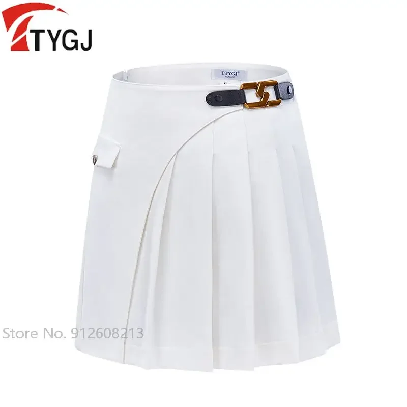 TTYGJ Damen Britischer Stil verdicken Golf Culotte Frauen Hohe Taille Skort Golf A-gefütterter Rock mit Innenshorts Herbst Winter S-XXL