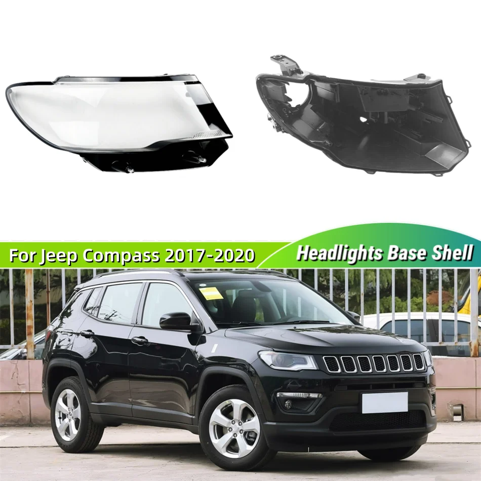 For Jeep Compass 2017 2018 2019 2020 Car Gadgets Base Head Lamp Shell Headlight Back Housing Holder Front Headlamp Lamp Cover