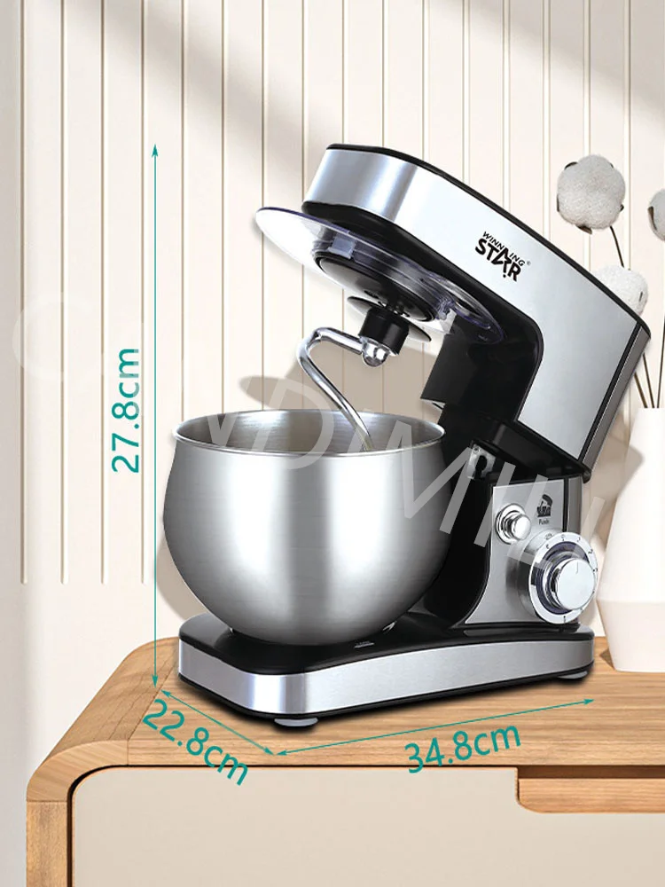 5L Kitchen Mixer /Dough Kneading/Whip Cream Machine 1000w Power Desktop Appliances Home With Three Types Of Mixing Heads