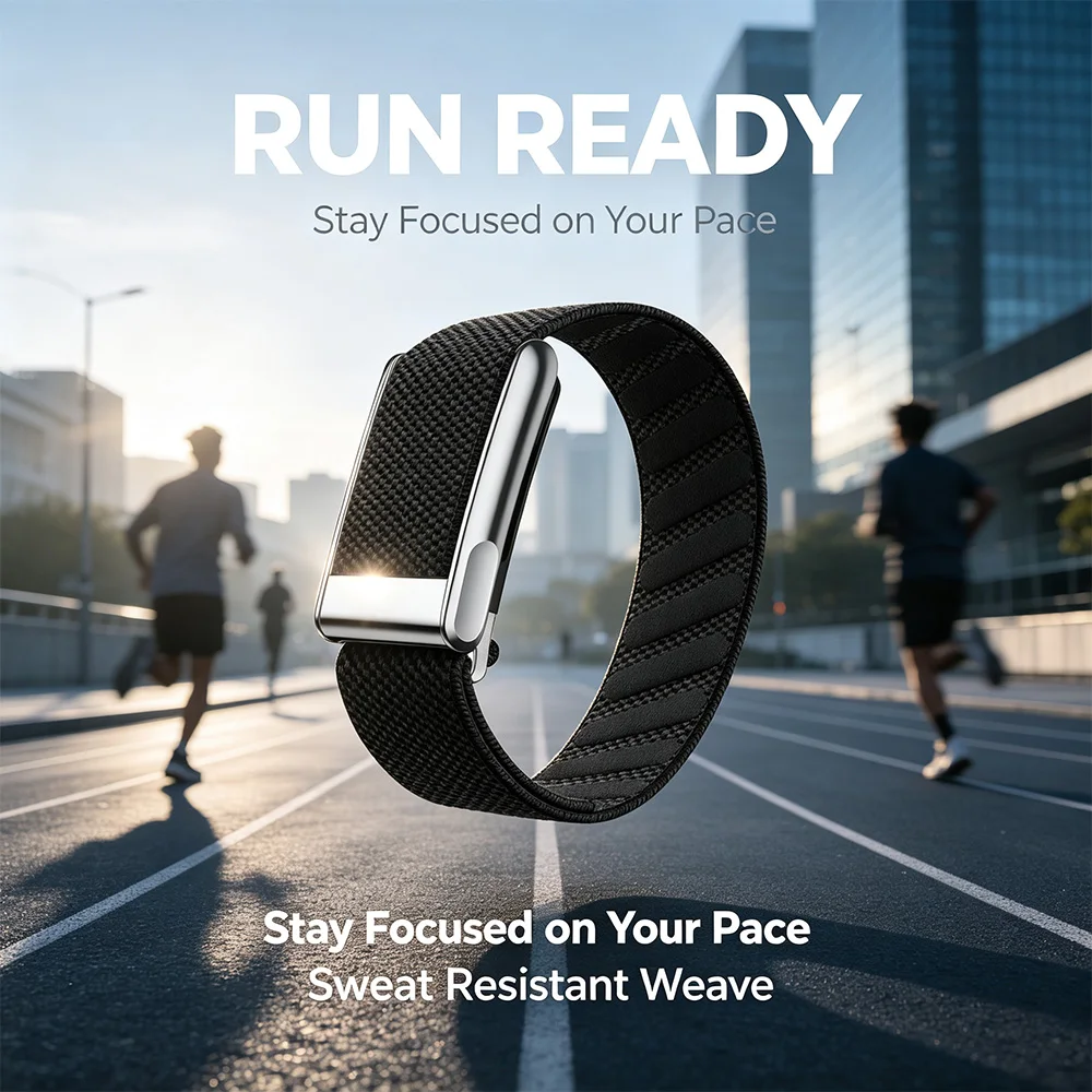 Stretchable Nylon Sport Wristband For Whoop 5.0 MG Fitness Tracker, Comfort Adjustable Replacement Band,Lightweight Breathable