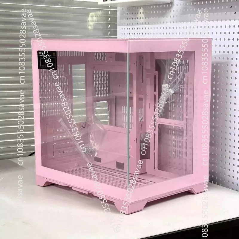 

MINI Pillarless Pink Anime Custom Case for MATX Motherboard with 240mm Liquid Cooling, Single Case with Tool-free Snap Design