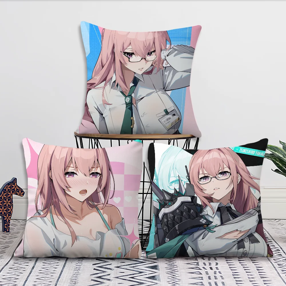 Zenless Zone Zero Tsukishiro Yanagi Daily cushion For Bedroom Car Coffee Shop Room and Living Room Sofa Decorative Pillow Cover