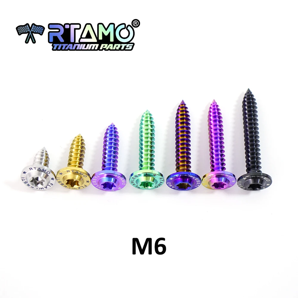 

RTAMO M6X15-40 Titanium Self-Tapping Bolt High Strength Color Available (1 pc)