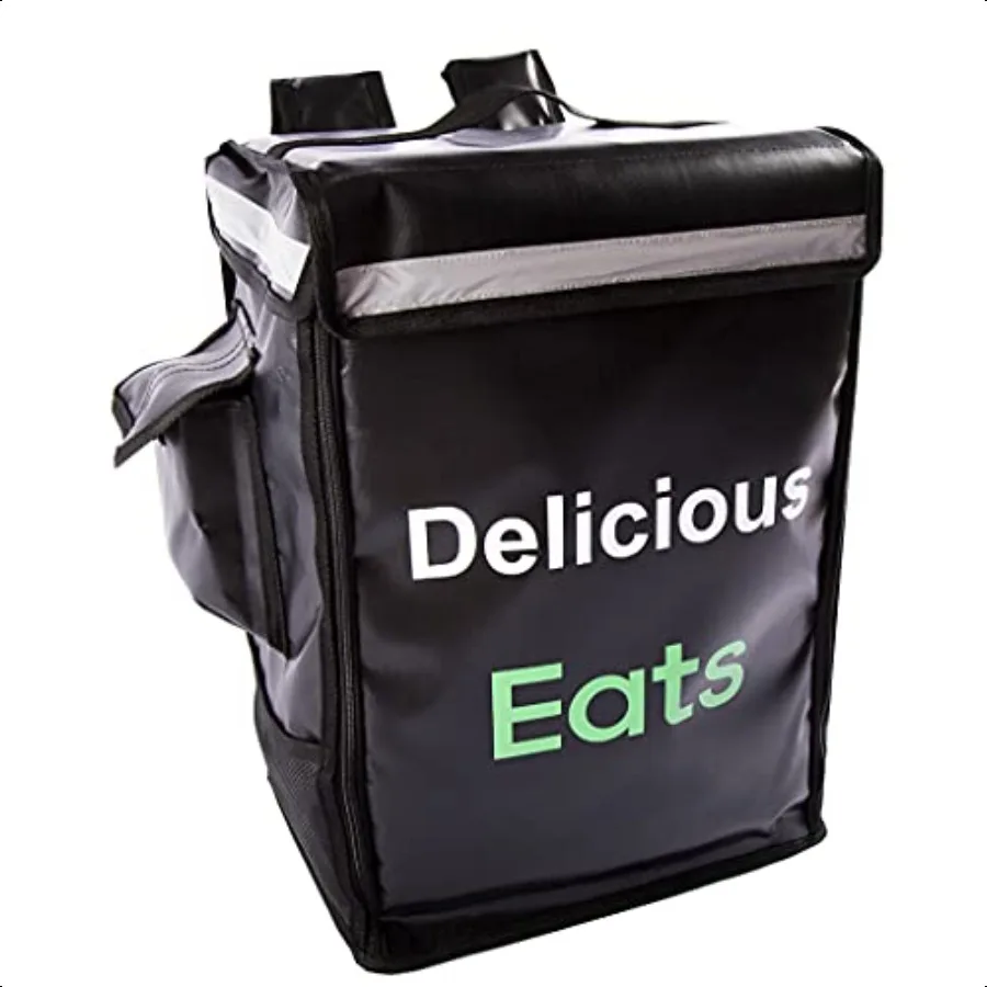 Insulated Food Delivery Backpack 13.78 L x 9.85 W x 18.5 H Insulated Cooler Bag Portable Pizza Delivery Thermal Backpack Water