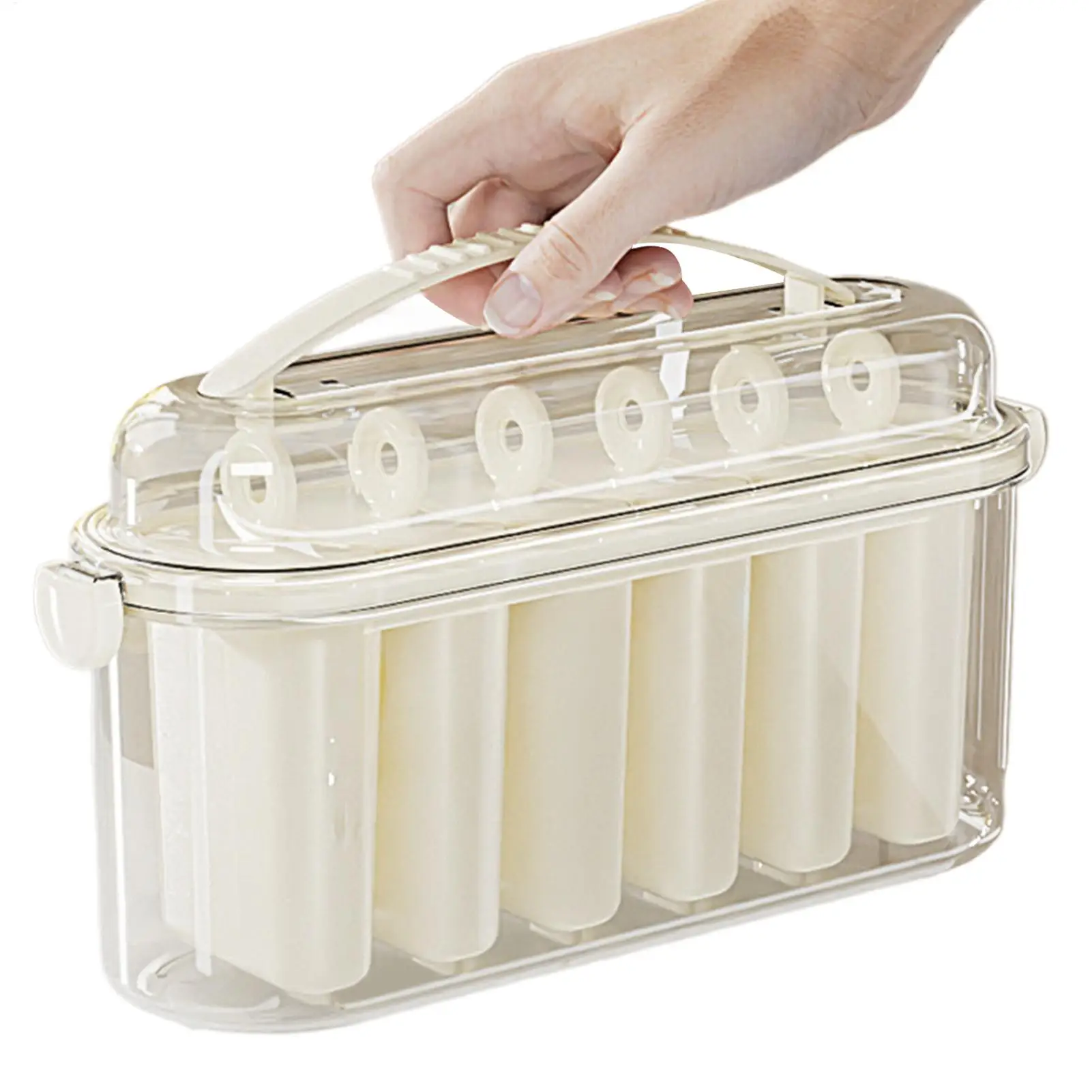 

Homemade Ice Pop Molds 6-Cavity Reusable Pop-making Mold Easy Demoulding Ice Lolly Maker Gear For Jelly Juice Yogurt Pudding