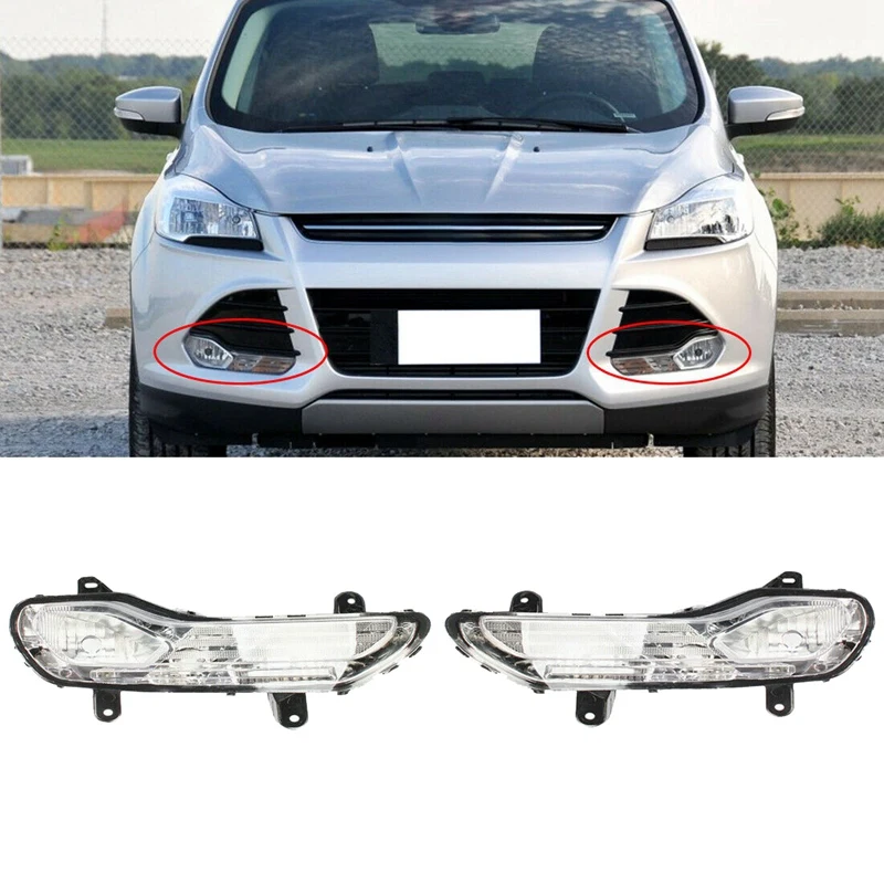 

Pair For Ford Kuga Escape 2013-2016 Left Right Front Bumper Fog Light Lamp No Bulbs