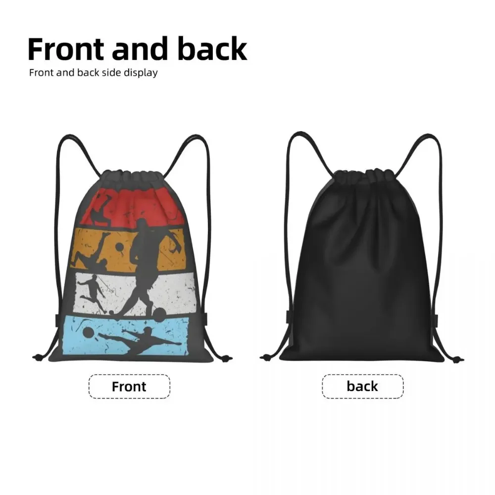 Custom Soccer Retro Football Drawstring Bag for Training Yoga Backpacks Men Women Sports Gym Sackpack