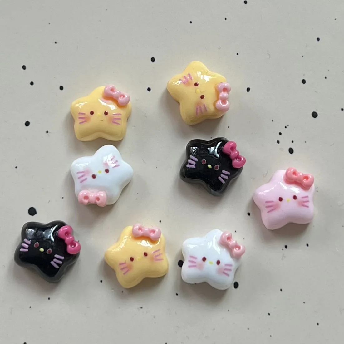 5pcs miniso sanrio hello kitty star cartoon series cartoon resin flatback cabochons diy crafts materials jewelry making charms