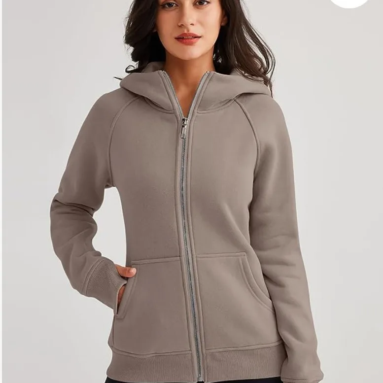 Womens Slim Zip Up Hoodies 2024 Casual Jackets Sweatshirts Fall Spring Outfits Tops With Pockets