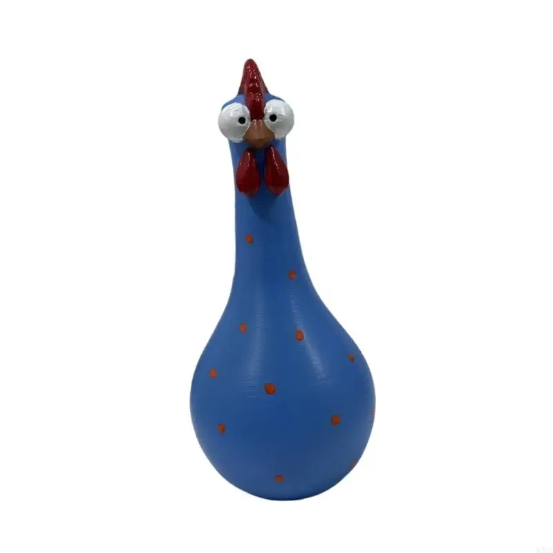 Hals Bunte Dot Huhn Vasen Harz Kunst Skulptur Dekore Für Home Desktop Display Blumen Arrangement 87HA – Detail 10