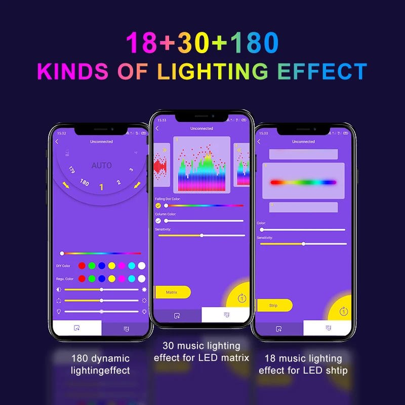 Music Activated Dream Color LED Strip Light 5V IP65 Waterproof  Multi Colorful Sound Control Ambient Light Wall Decoration