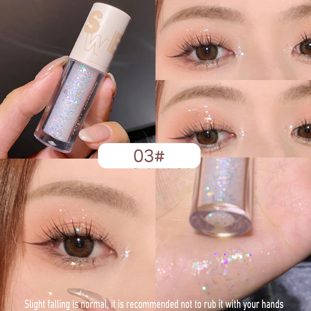 SWEET MINT Liquid Eye Shadow Fine Glitter Powder Pearlescent Silkworm High Gloss Flash Eye Shadow Liquid