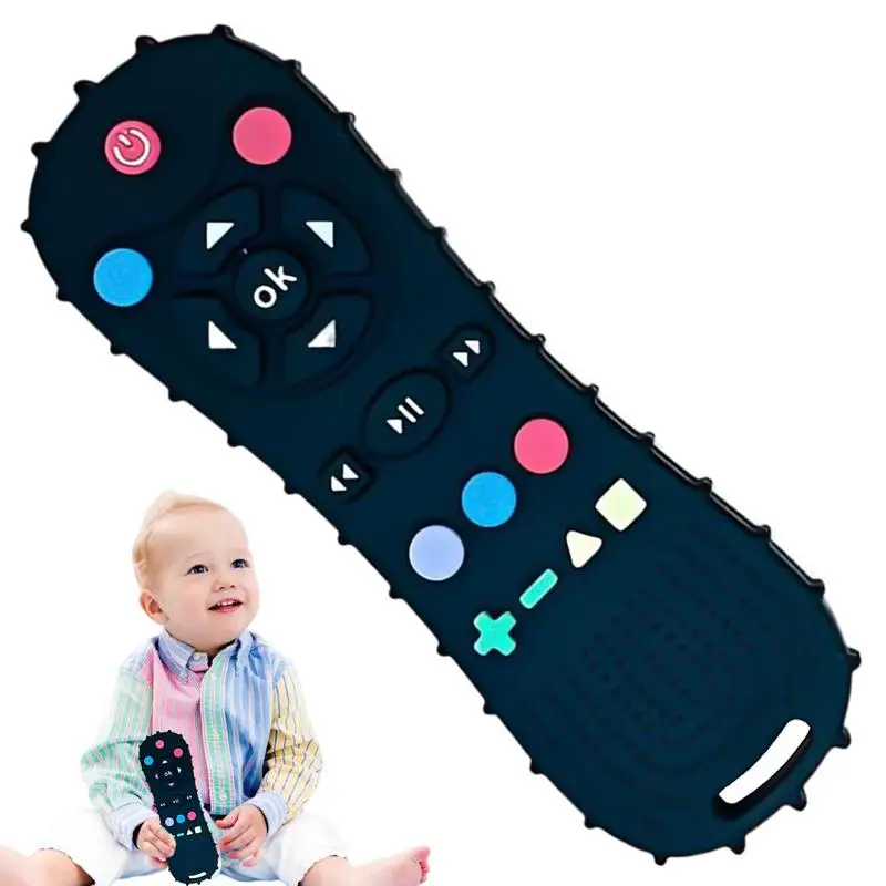 

Teething Remote Hand Held Sensory Children Teether Silicone Easy To Clean Hand Teethers Chew Toys Silicone Teething Toys For