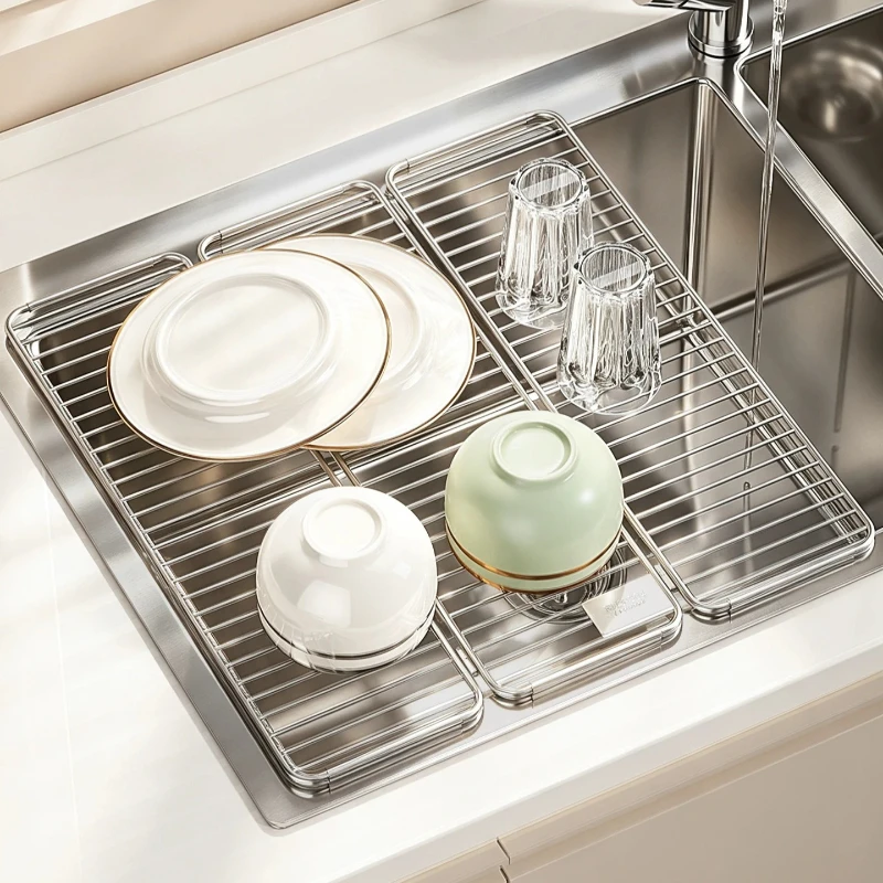 Sponge Shelving Rack Drying Sink House Essentials Metal Holder Corner Gadgets Escurridor Para Trastes De Cocina Kitchen Items