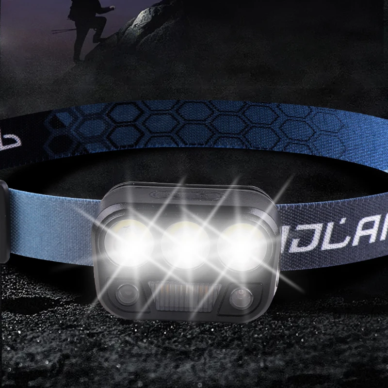 JIASHUAIXIN XTE LED Strong Spotlight 5-LED Red Light Warning Outdoor Lightweight Headlamp Three-Mode Source Headlamp