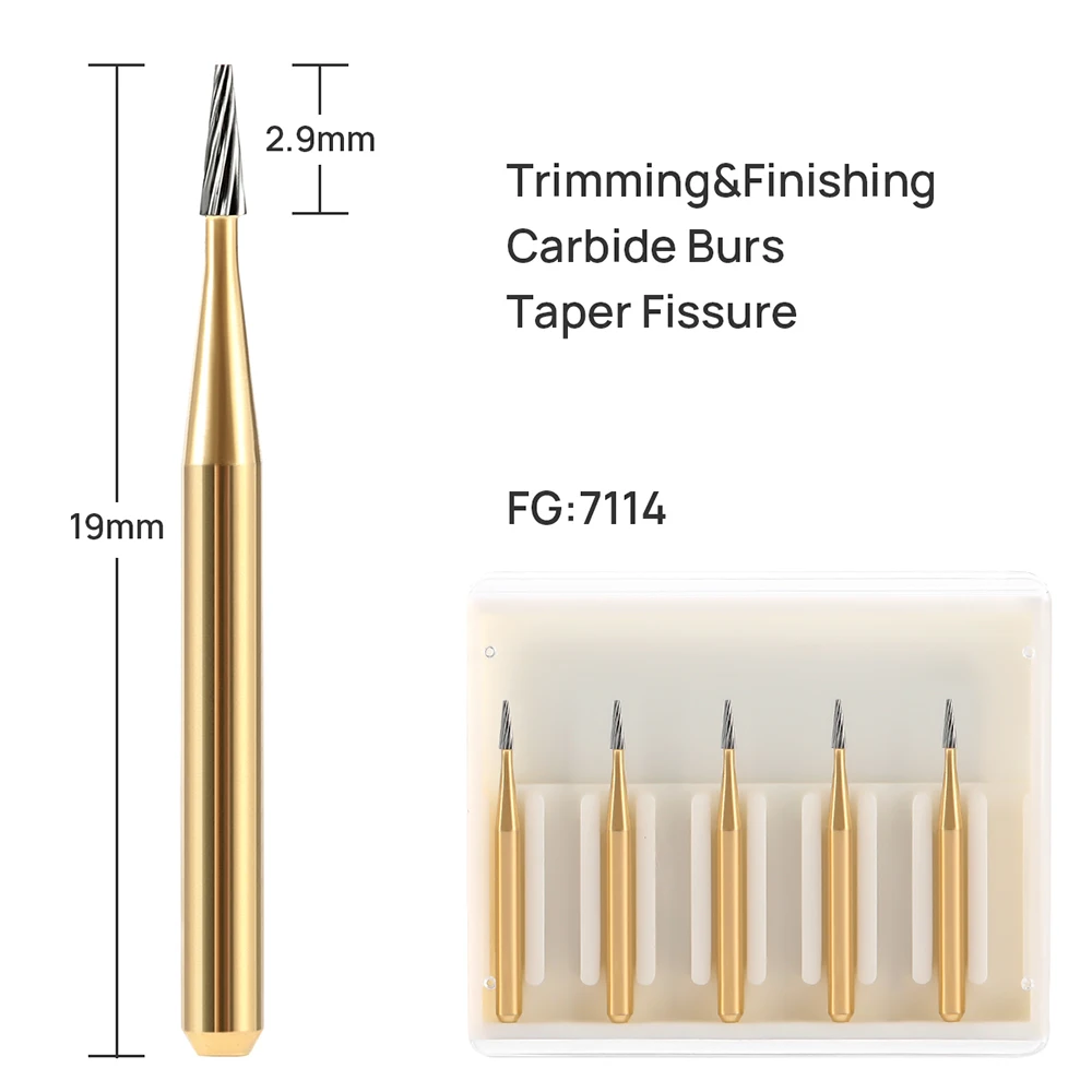 3 Boxen AZDENT Dentalbohrer aus Wolframkarbid FG-Bohrer zum Trimmen und Finishen Titan FG7114/7214/7714 für Hochgeschwindigkeits-Handstücke – Detail 4
