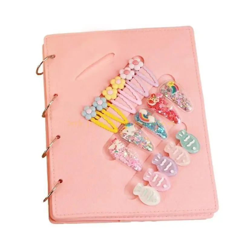 Organizzatori display per accessori per capelli per bambini D46E Organizzatori a clip portatili pieghevoli con texture per