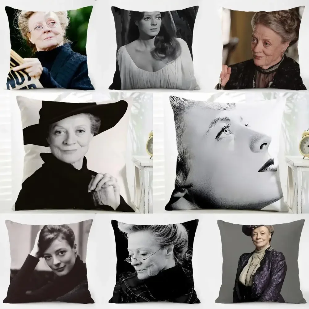 M-Maggie Smith Cushion Cover Pillow Case Soft Friendly Fabric & Concealed Zipper