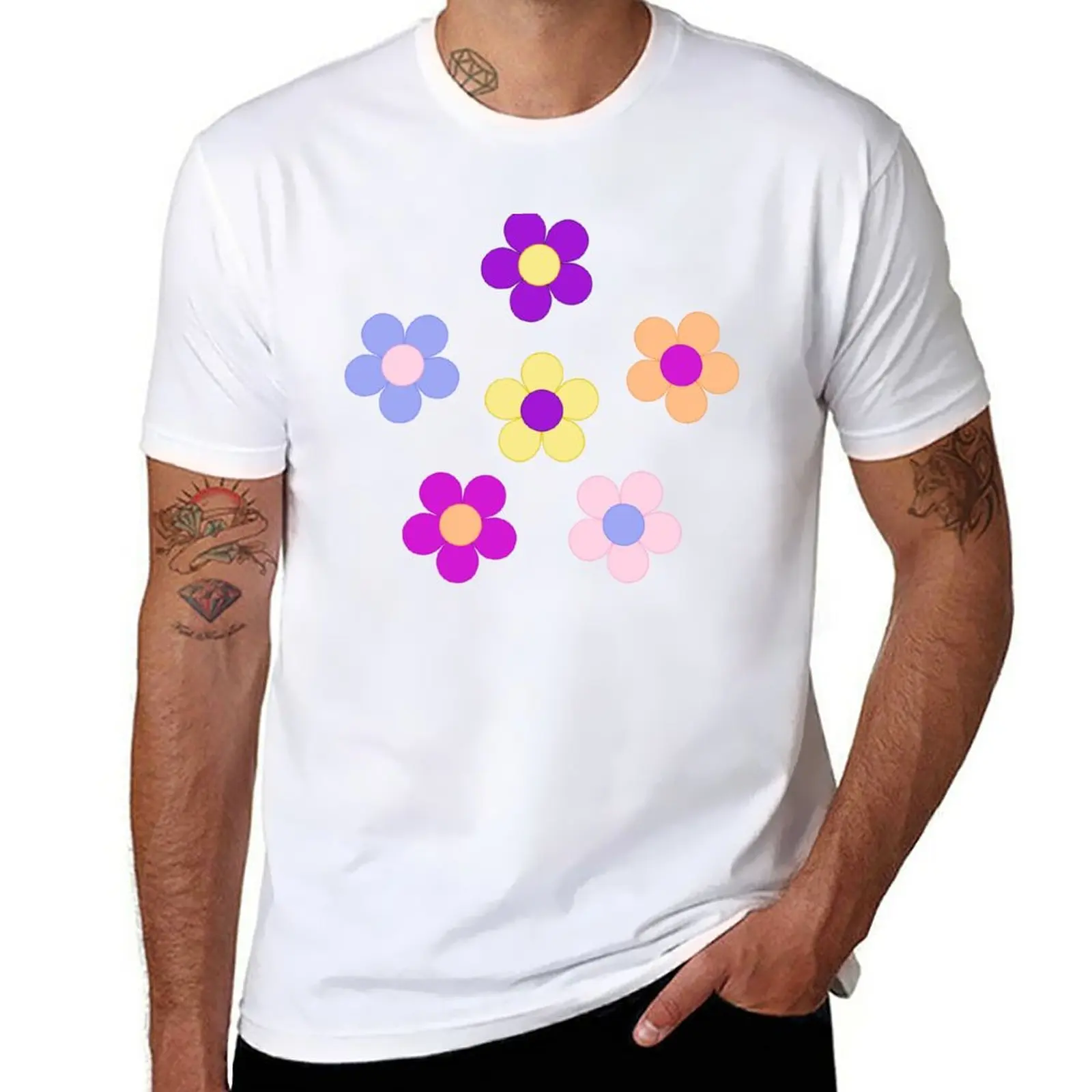 

Flower Power Design T-Shirt graphics summer tops plain t shirts men