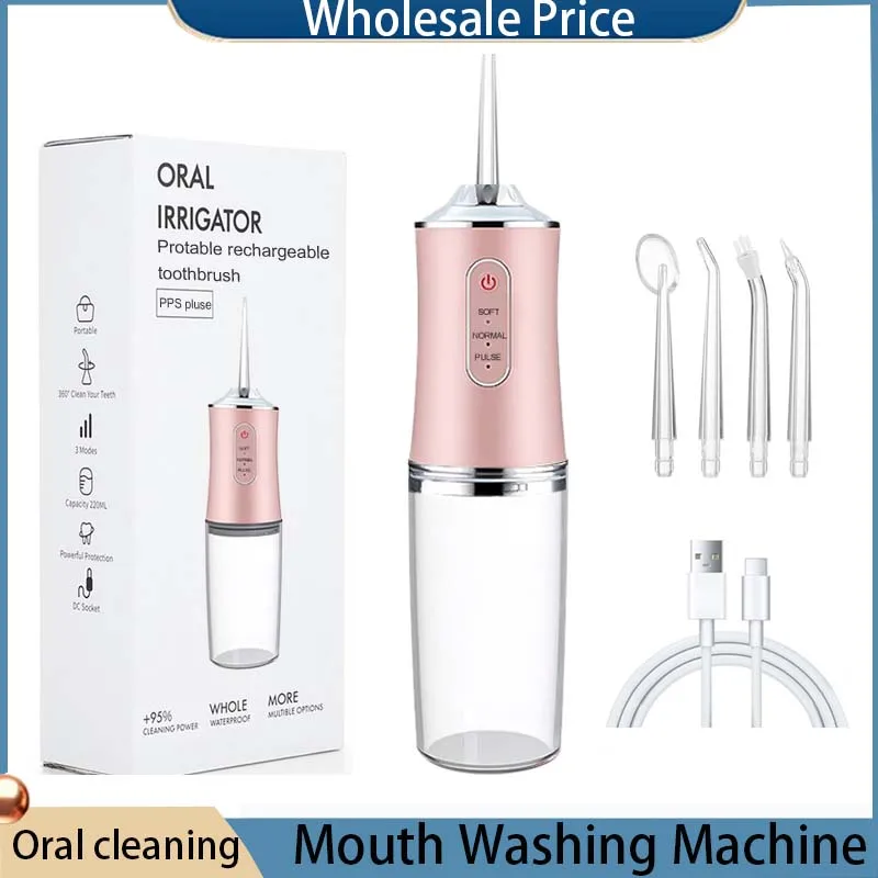

Portable Oral Irrigator Cordless Water Drill For Family Teeth Cleaning Machine USB Rechargeable 3 Modes Mouth Washing Machine