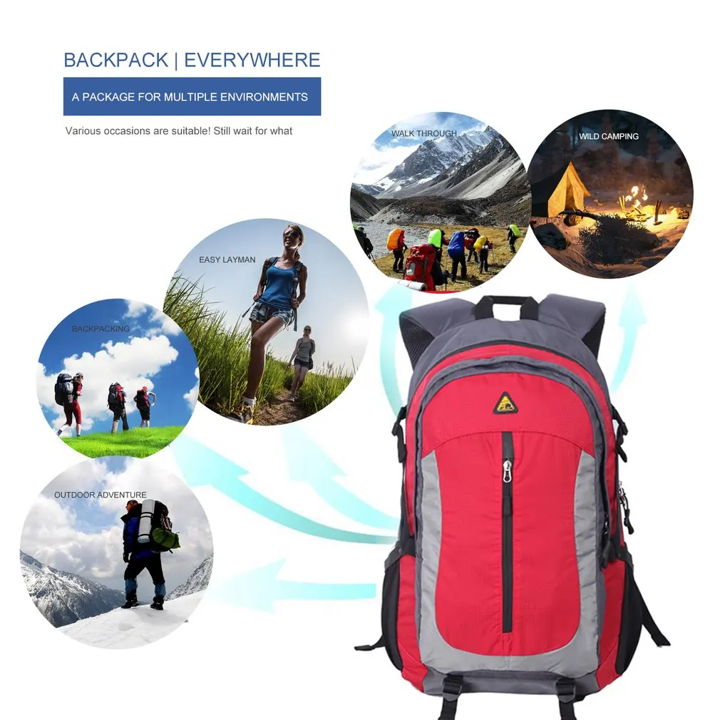 Mochila para exteriores para mujer y hombre, bolsa de almacenamiento de viaje para escalada, senderismo y acampada, de 40L