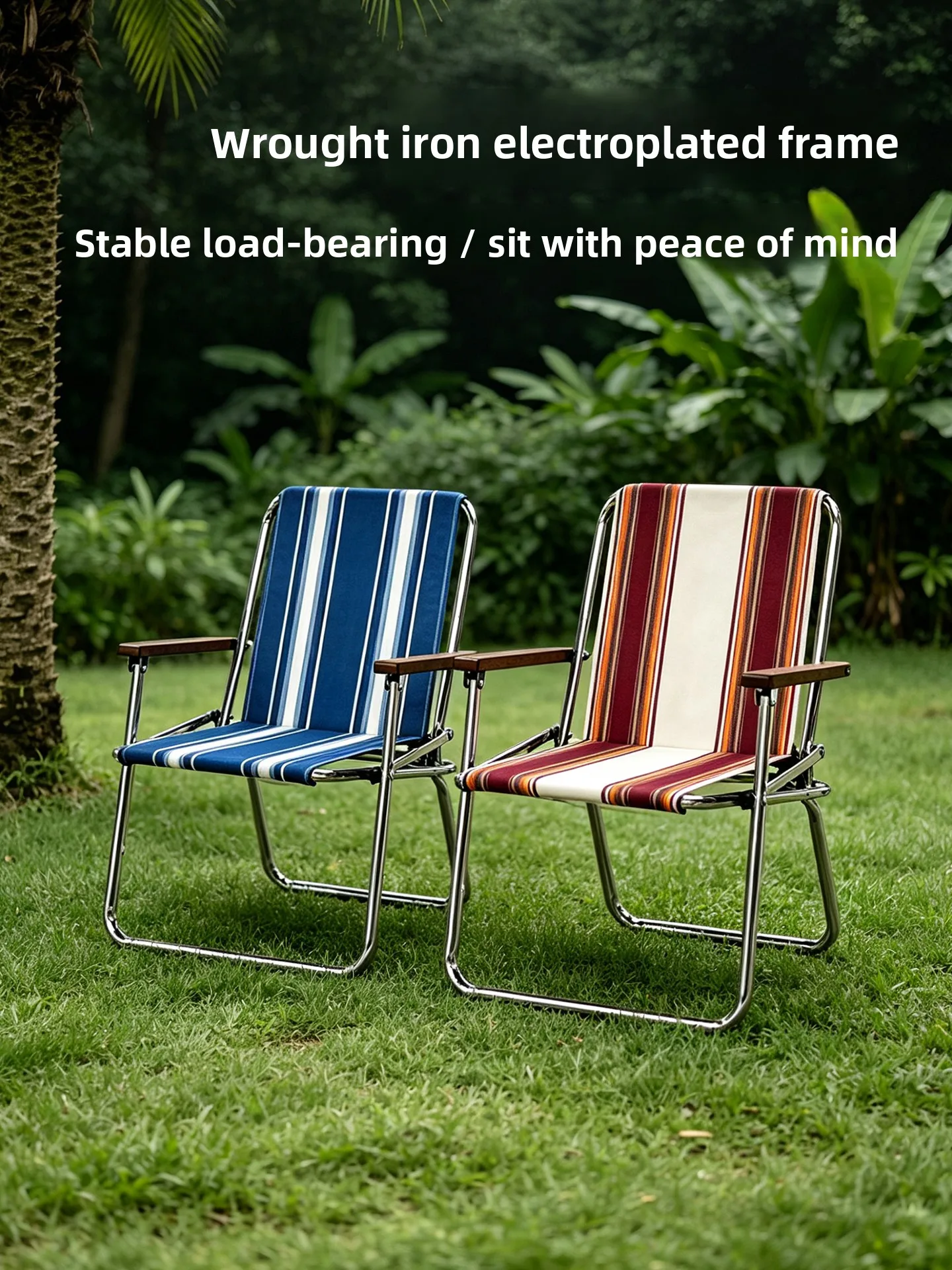 Designer Outdoor Camping Folding Chair Portable Aluminum Oxford Beach Backrest Director Chair Single Person Cafe Leisure