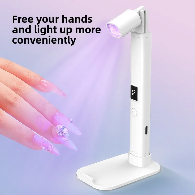 Professioneel nagel UV LED-lamp bureau met display Oplaadbare draagbare mini-nageldrogerstandaard UV-lamp voor nagelkunst Verwijderbaar