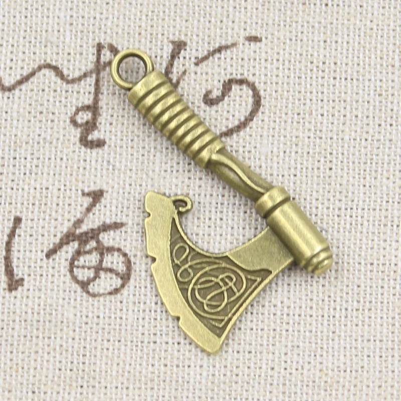 5pcs Viking Axe Charms in Antique Bronze for DIY Jewelry