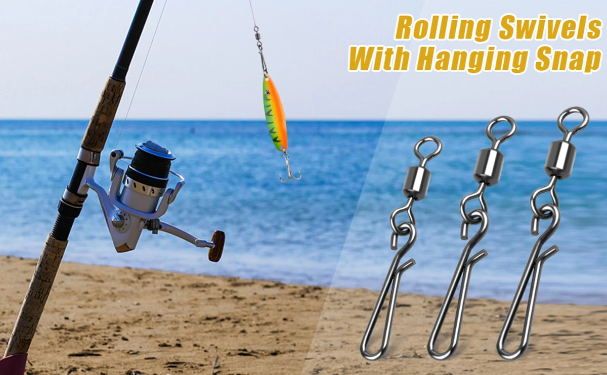 Rolling Connector Angeln Wirbel Salzwasser Korrosionsbeständigkeit Snap Wirbel Kit Edelstahl Quick Fishing Snap Barrel Süßwasser – Detail 7