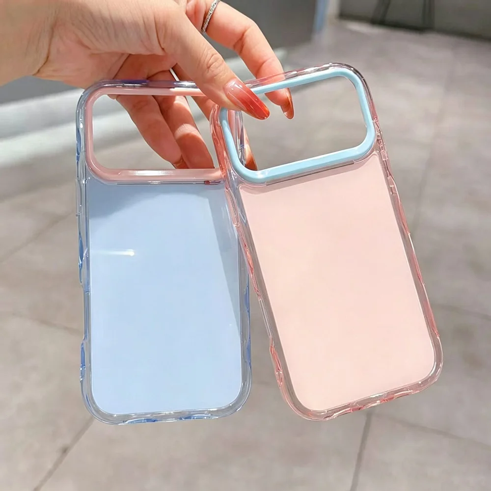 17 Pro Max Case Jelly Color Cover For iPhone Air Clear Frame Hard Back Shockproof Phone Capa Coque Funda view 2
