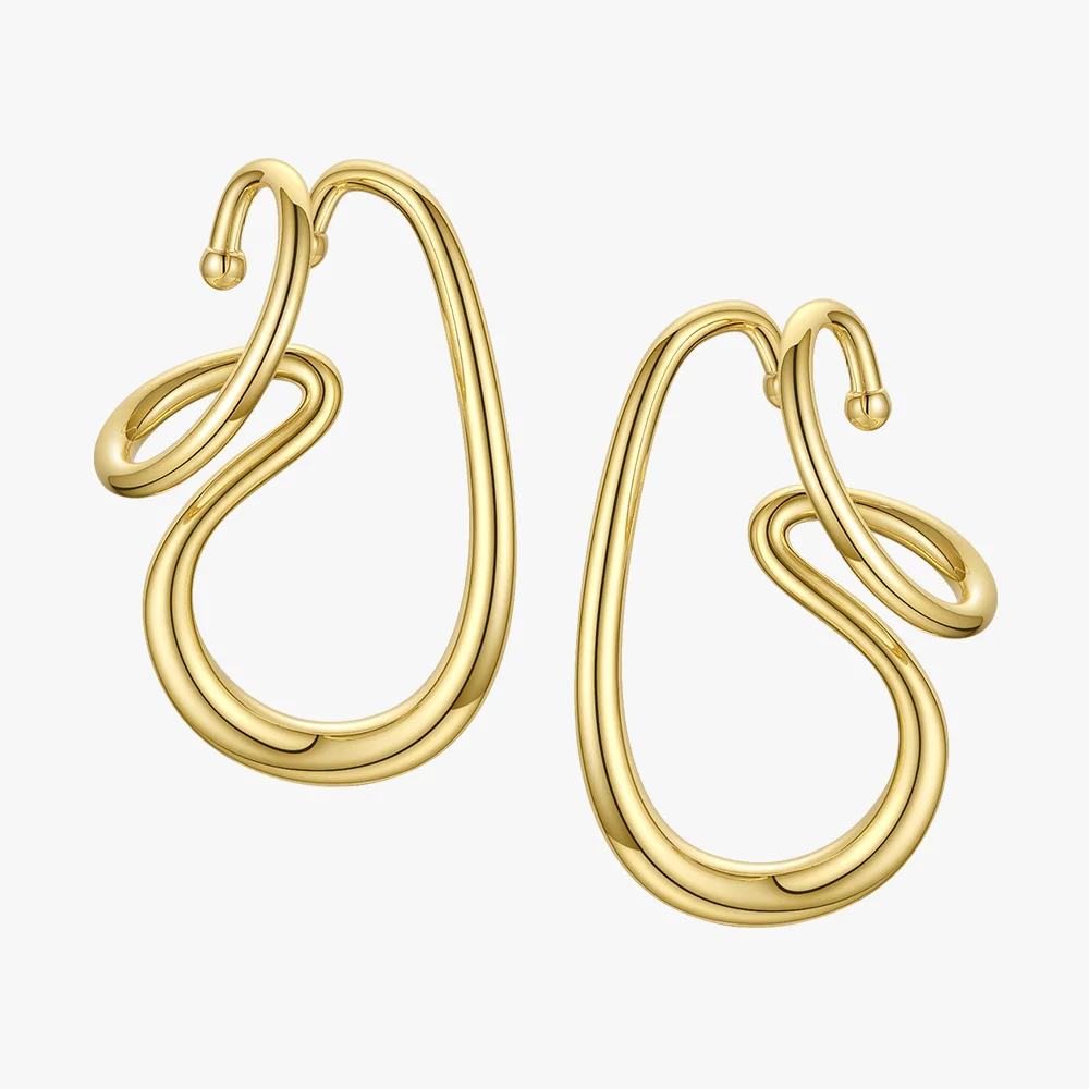 

ENFASHION Irregular Line Earrings For Women Gold Color No Piercing Ear Cuff 2020 Fashion Jewelry Friends Gifts Kolczyki E1206