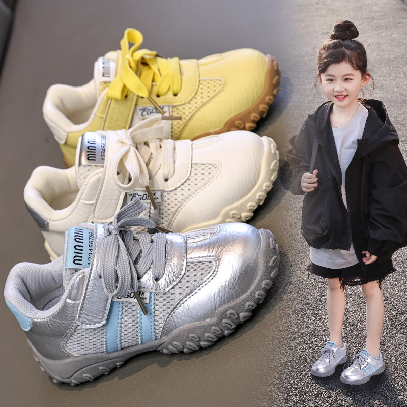 

Children's Sports Shoes 2025 Autumn Fashion New Mesh Running Cloth Anti-slip Shoes Casual Fashionable Rubber Footwear