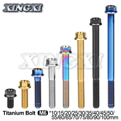 Титановый болт Xingxi M6X10 15 20 25 30 35 40 45 50 55 60 65 70 75 80 90 100 мм Ti, фланцевый болт с шестигранной головкой