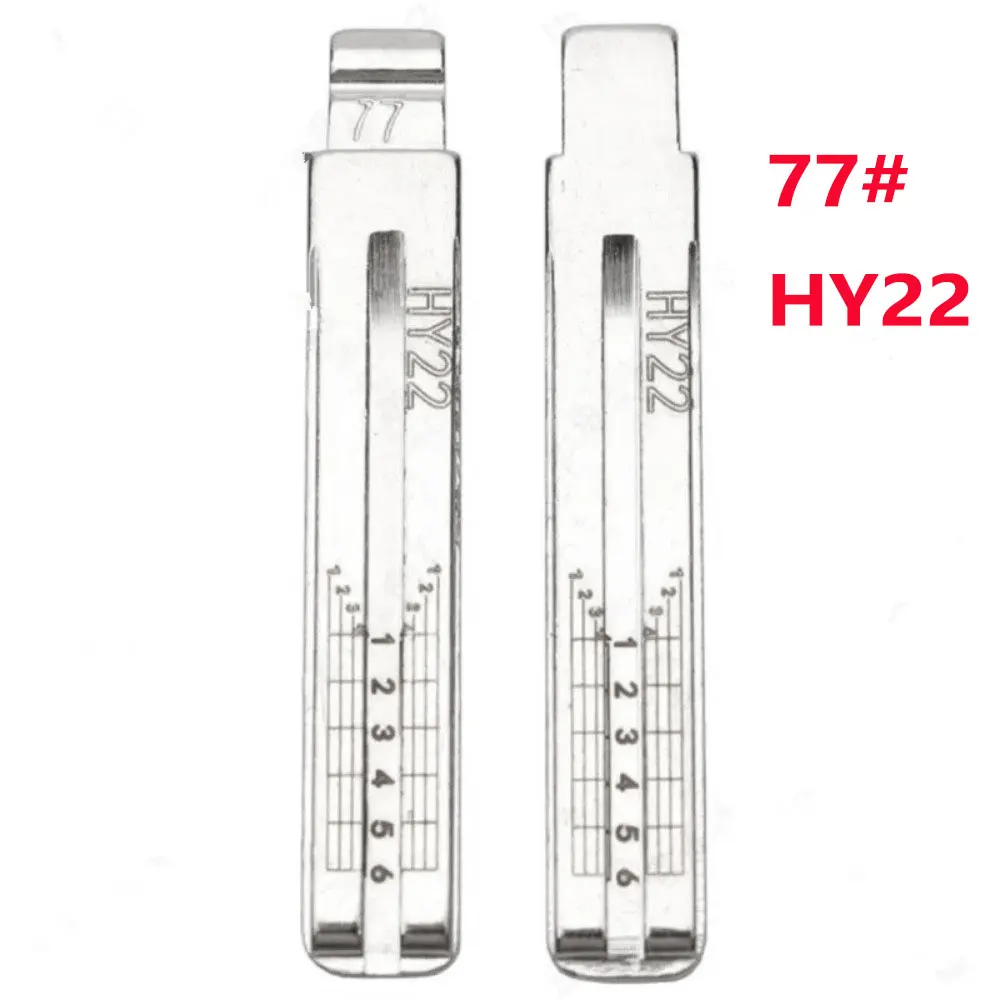 10PCS 77# HY22 Engraved Line Key Blade for Hyundai Ix35 Kia Sportage Scale Shearing Teeth Cutting Key Blank