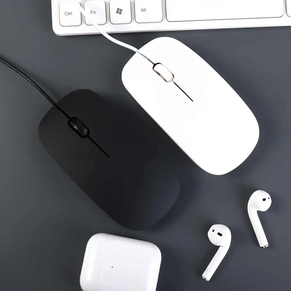 

Laptop Accessories For Pc Black White 1200dpi 3d Roller Ultra Thin Optical Mouse Computer Mouse Wired Mouse Usb Wired Mouse